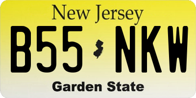 NJ license plate B55NKW