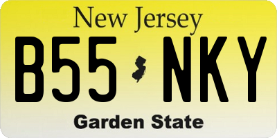 NJ license plate B55NKY