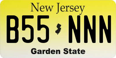 NJ license plate B55NNN