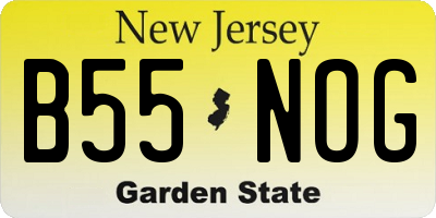 NJ license plate B55NOG