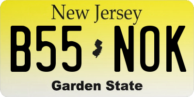 NJ license plate B55NOK