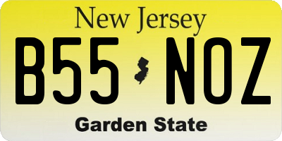 NJ license plate B55NOZ