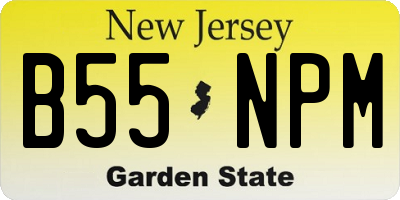 NJ license plate B55NPM