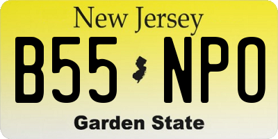 NJ license plate B55NPO