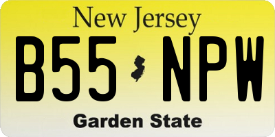 NJ license plate B55NPW