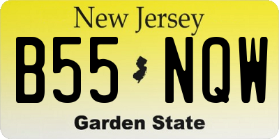 NJ license plate B55NQW