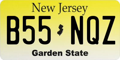 NJ license plate B55NQZ