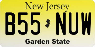 NJ license plate B55NUW