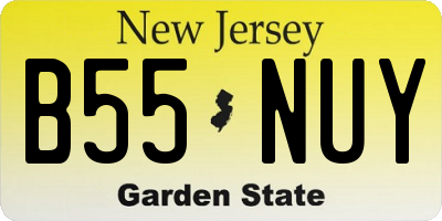 NJ license plate B55NUY