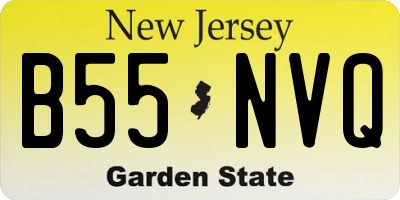 NJ license plate B55NVQ