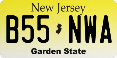 NJ license plate B55NWA