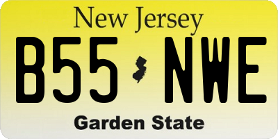 NJ license plate B55NWE