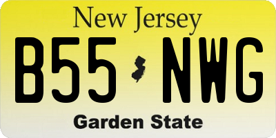NJ license plate B55NWG