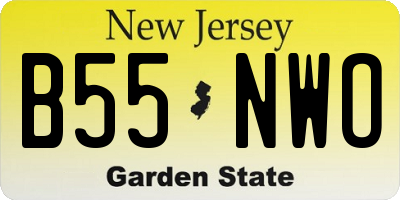 NJ license plate B55NWO