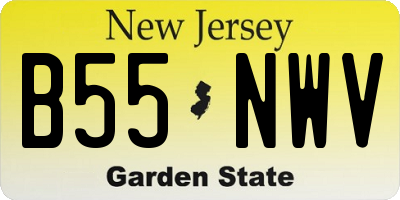 NJ license plate B55NWV