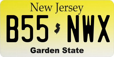 NJ license plate B55NWX