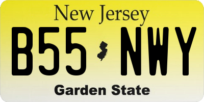 NJ license plate B55NWY