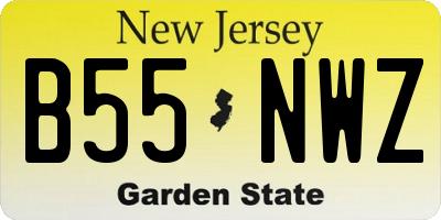 NJ license plate B55NWZ