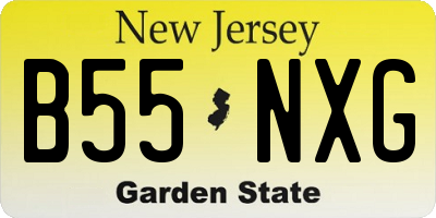 NJ license plate B55NXG
