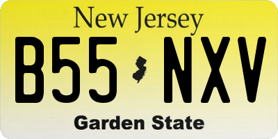 NJ license plate B55NXV