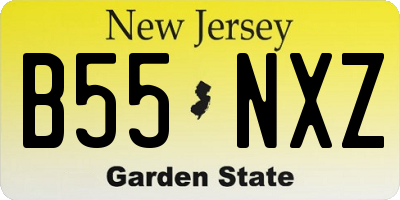 NJ license plate B55NXZ