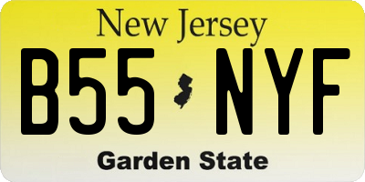 NJ license plate B55NYF