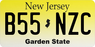 NJ license plate B55NZC