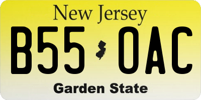 NJ license plate B55OAC