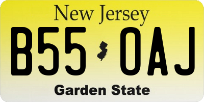 NJ license plate B55OAJ