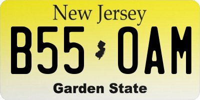 NJ license plate B55OAM