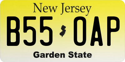 NJ license plate B55OAP