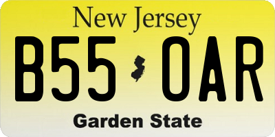 NJ license plate B55OAR