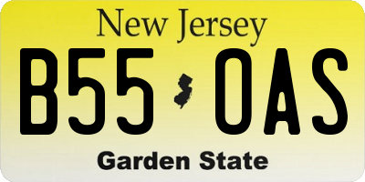 NJ license plate B55OAS