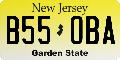 NJ license plate B55OBA
