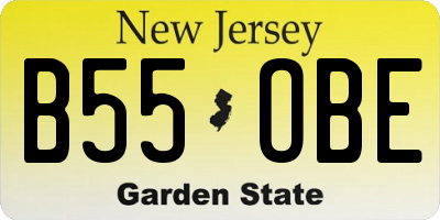 NJ license plate B55OBE