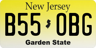 NJ license plate B55OBG