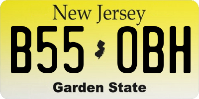 NJ license plate B55OBH