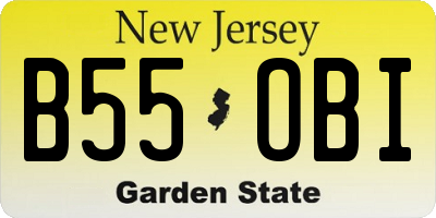 NJ license plate B55OBI