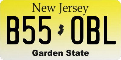 NJ license plate B55OBL