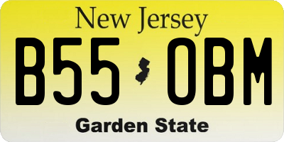 NJ license plate B55OBM