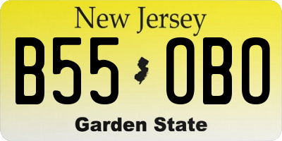 NJ license plate B55OBO
