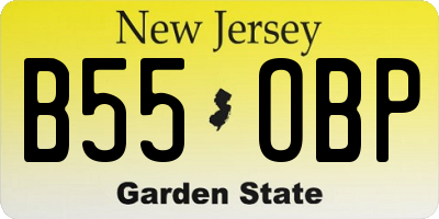 NJ license plate B55OBP