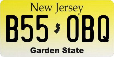 NJ license plate B55OBQ