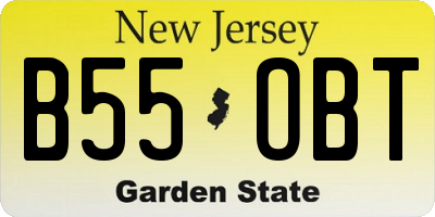 NJ license plate B55OBT