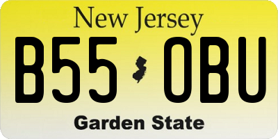 NJ license plate B55OBU