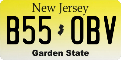 NJ license plate B55OBV