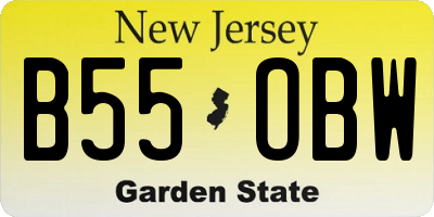 NJ license plate B55OBW