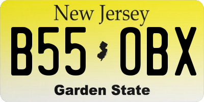 NJ license plate B55OBX