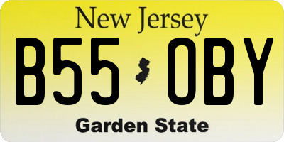 NJ license plate B55OBY