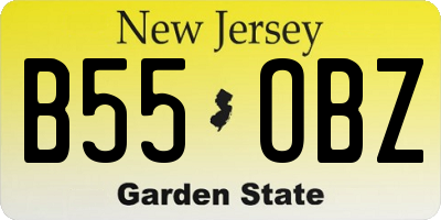 NJ license plate B55OBZ